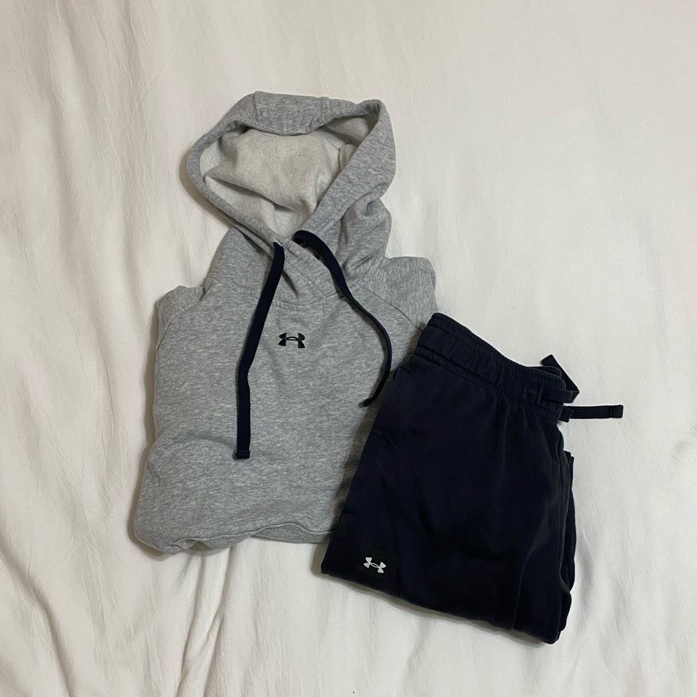 Under Armour Gray Hoodie and matching black sweatpants